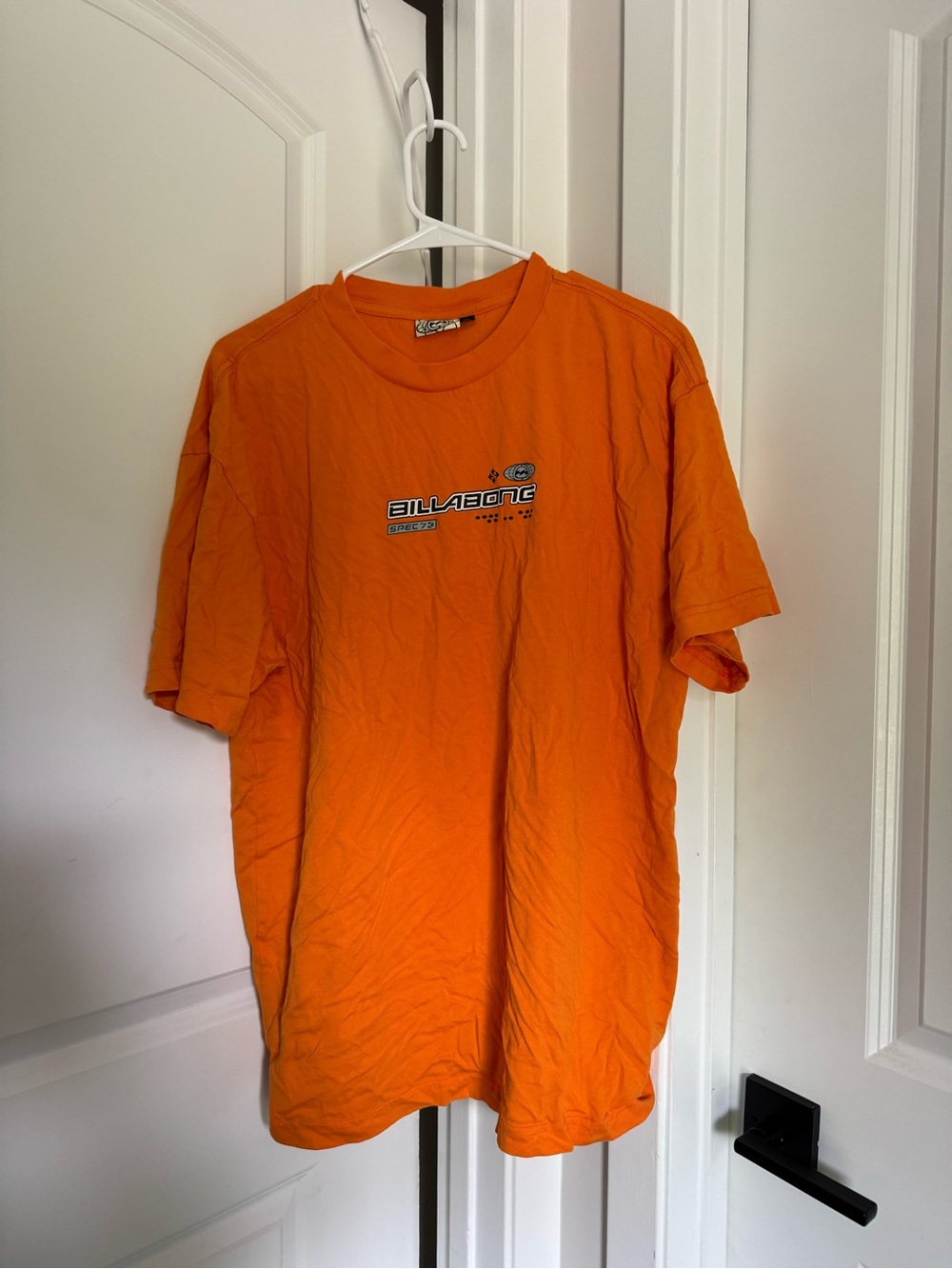 Billabong Men's Bright Orange Logo Short Sleeve Tee